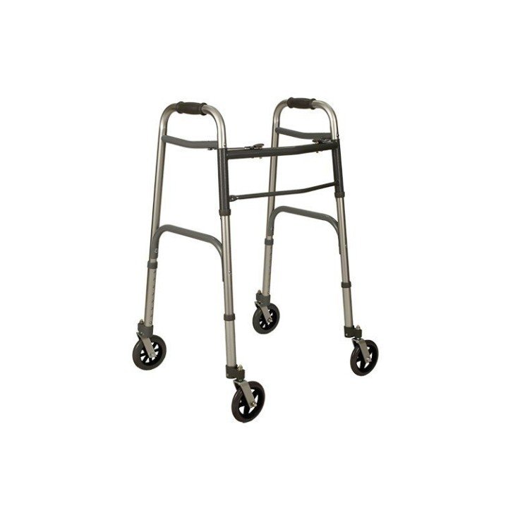 Deambulatore fisso con 4 ruote piroettanti