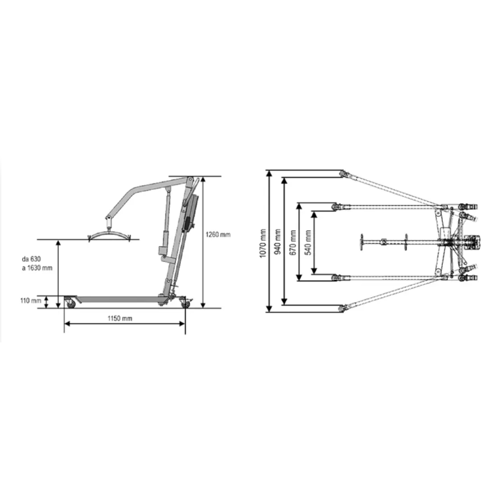 Sollevatore elettrico portata 205kg