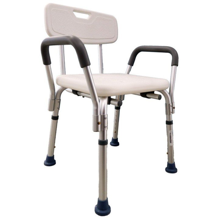 Sedia da doccia con braccioli e schienale regolabile