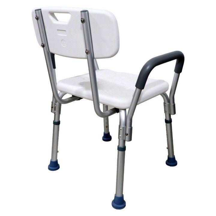 Sedia da doccia con braccioli e schienale regolabile