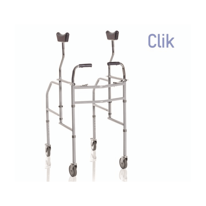 Deambulatore con appoggio ascellare e impugnature anatomiche