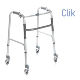 Deambulatore pieghevole con 4 ruote girevoli