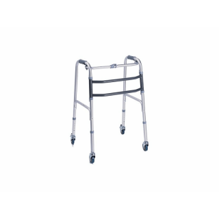 Deambulatore pieghevole con 4 ruote piroettanti