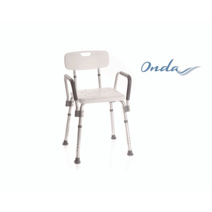 Sgabello per il bagno e schienale