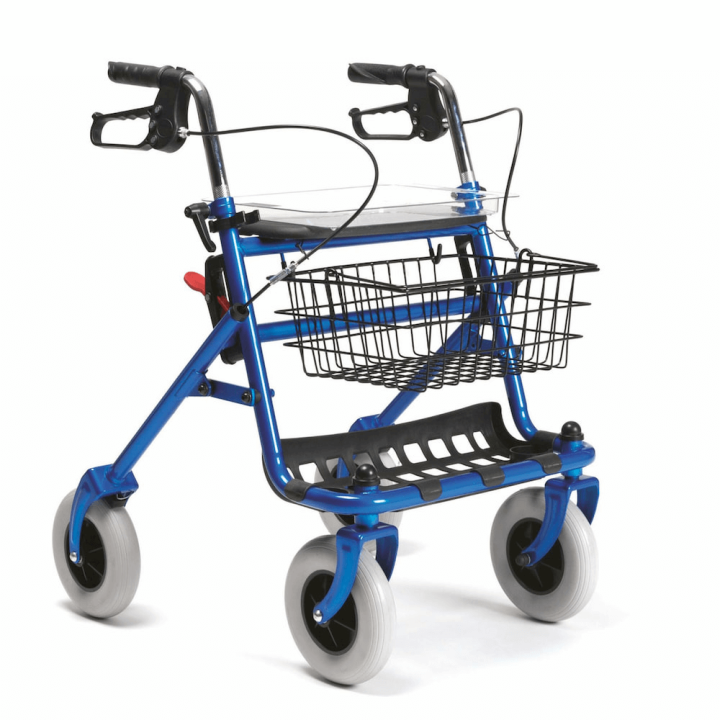 Deambulatore con cesta e tavolo in plexiglass | Spedizione gratuita