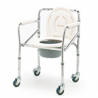 Sedia wc su ruote in acciaio