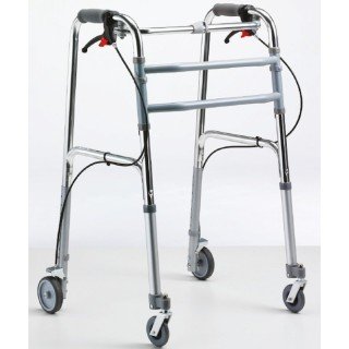 Deambulatore 4 ruote con freni a leva