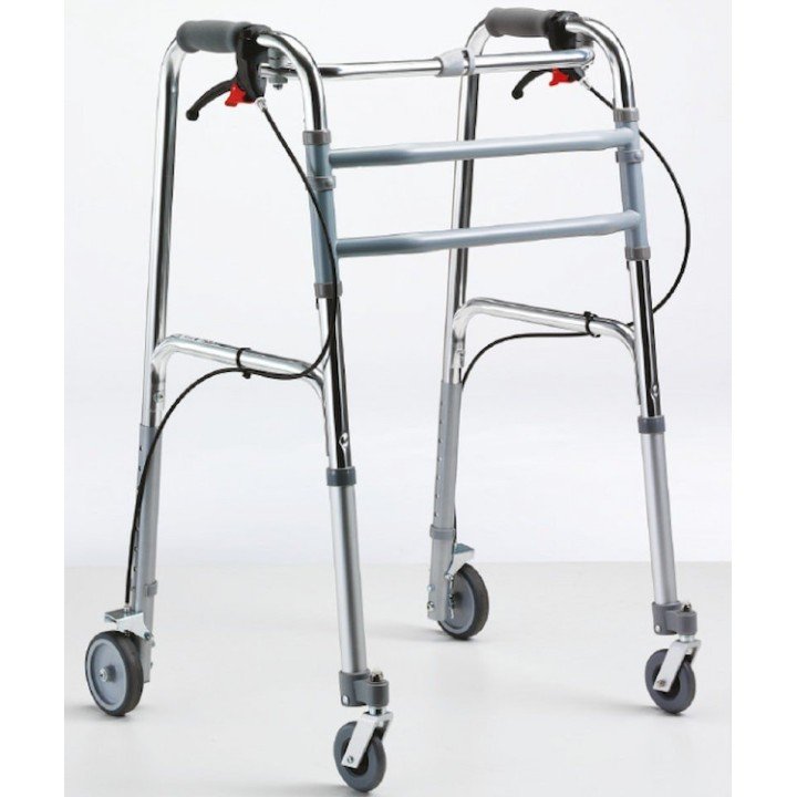 Deambulatore 4 ruote con freni a leva