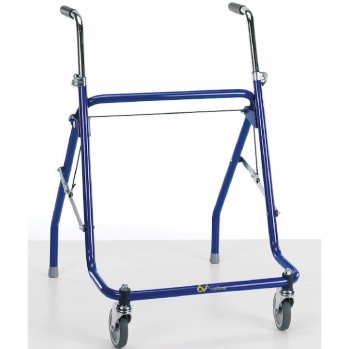 Deambulatore con 2 ruote piroettanti e 2 puntali