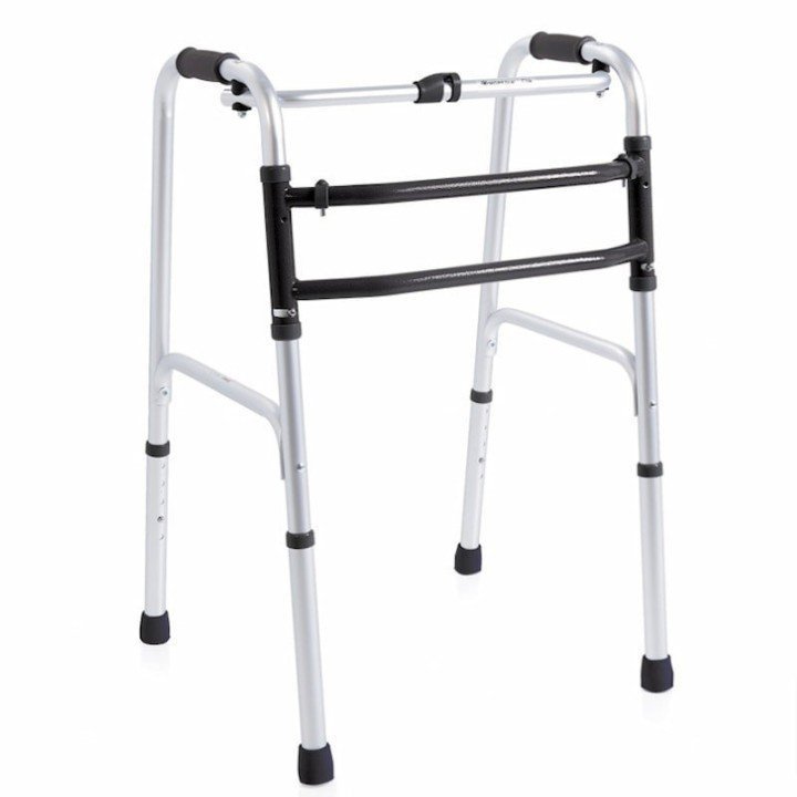 Deambulatore pieghevole a doppia funzione