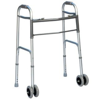 Deambulatore bariatrico fisso pieghevole con 2 ruote