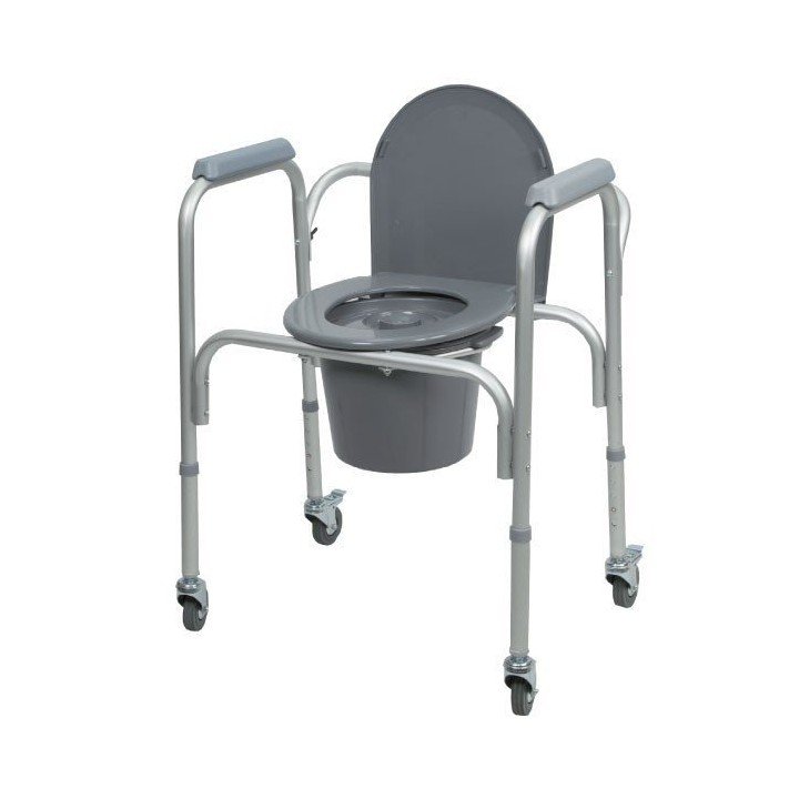 Sedia comoda con ruotini regolabile in altezza