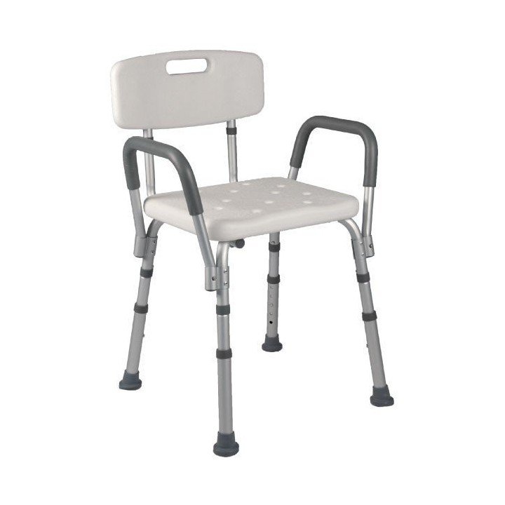 Sgabello da doccia con braccioli estraibili